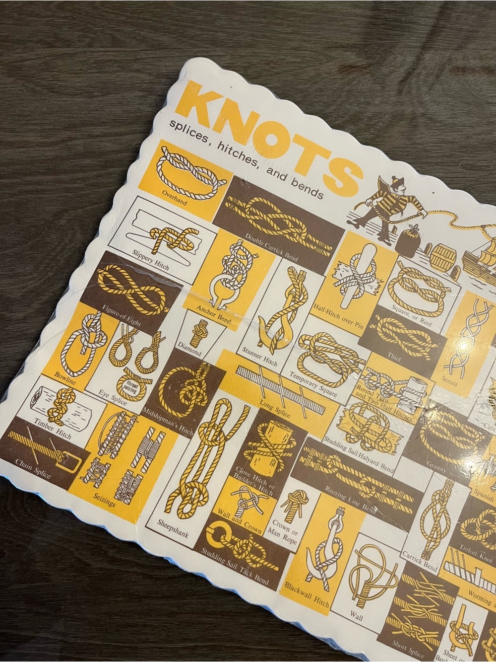 36-vintage paper placemat nautical theme knots ROYAL COATESVILLE, PA 1966 13x9.5